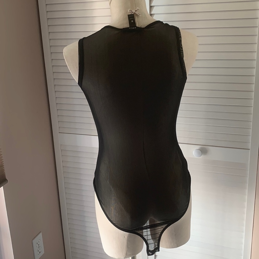 AQUA Size L, Lingerie, Lace, Black, Sheer, Bodysuit, Mesh, Soft. - Picture 7 of 8